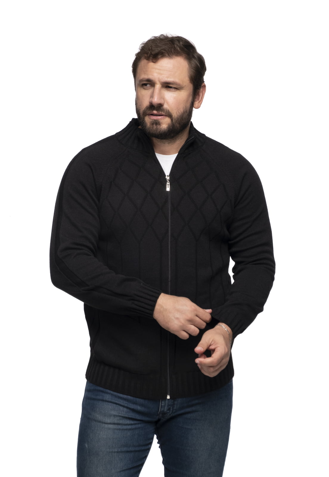 Jaqueta Masculina Tricô Lã Mescla Dallas 7137