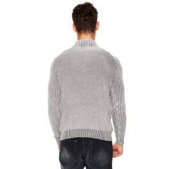 Blusa tricô meio ziper estonada 100% Algodão 7113