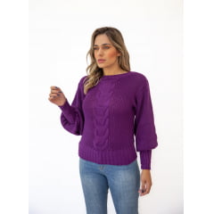 Blusa Feminina Tricô Ponto Fang Trança Iza 0133