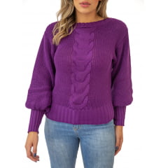 Blusa Feminina Tricô Ponto Fang Trança Iza 0133
