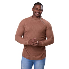 Blusa Masculina Tricô Suéter Zíper Lateral  Moderna 7143