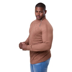 Blusa Masculina Tricô Suéter Zíper Lateral  Moderna 7143