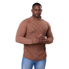 Blusa Masculina Tricô Suéter Zíper Lateral  Moderna 7143