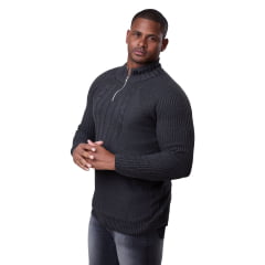 Blusa Tricô Masculina Meio Zíper Suéter Casual 7139