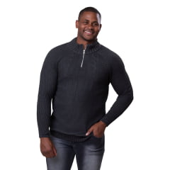 Blusa Tricô Masculina Meio Zíper Suéter Casual 7139