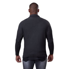Blusa Tricô Masculina Meio Zíper Suéter Casual 7139