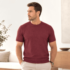 Camiseta Masculina Tricô Slim Modal Premium Básica