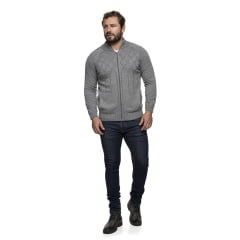 Jaqueta Masculina Tricô Lã Mescla Dallas 7137