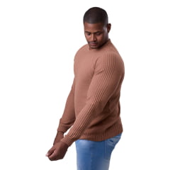 Suéter Masculino Lã Tricô Gola Redonda Blusa Premium 7138