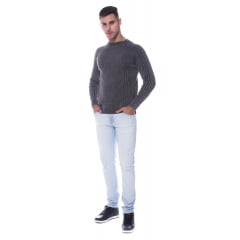 Suéter Masculino Tricô Estonado Genebra 7173 -100% Algodão