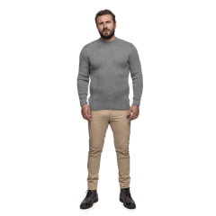Suéter Masculino Tricô Lã Mescla Gola Alta Roma 7186