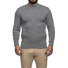 Suéter Masculino Tricô Lã Mescla Gola Alta Roma 7186