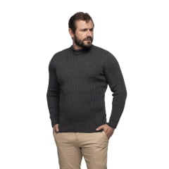 Suéter Masculino Tricô Lã Mescla Gola Alta Roma 7186