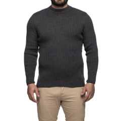 Suéter Masculino Tricô Lã Mescla Gola Alta Roma 7186
