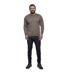 Suéter Masculino Tricô Lã Mescla Gola Redonda Barcelona 72063