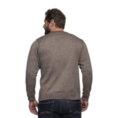 Suéter Masculino Tricô Lã Mescla Gola Redonda Barcelona 72063