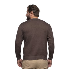 Suéter Masculino Tricô Lã Mescla Gola Redonda Barcelona 72063