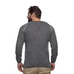 Suéter Masculino Tricô Lã Mescla Gola Redonda Porto 7135