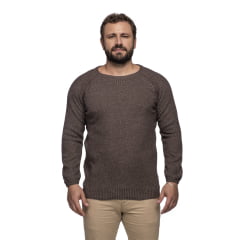 Suéter Masculino Tricô Lã Mescla Gola Redonda Porto 7135