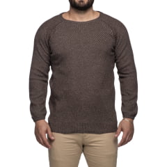 Suéter Masculino Tricô Lã Mescla Gola Redonda Porto 7135