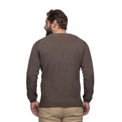 Suéter Masculino Tricô Lã Mescla Gola Redonda Porto 7135