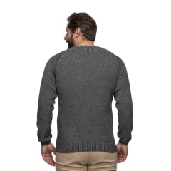 Suéter Masculino Tricô Lã Mescla Gola Redonda Porto 7135