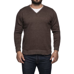 Suéter Masculino Tricô Lã Mescla Gola V Londres 72062