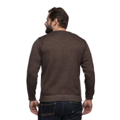 Suéter Masculino Tricô Lã Mescla Gola V Londres 72062