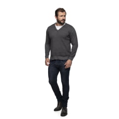 Suéter Masculino Tricô Lã Mescla Gola V Londres 72062