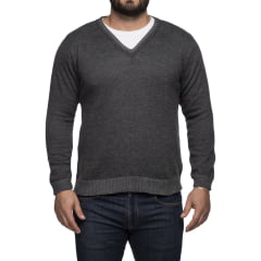 Suéter Masculino Tricô Lã Mescla Gola V Londres 72062
