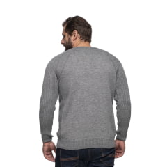 Suéter Masculino Tricô Lã Mescla Gola V Marselha 7141