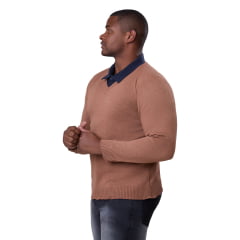 Suéter Masculino Tricô Decote V 72052